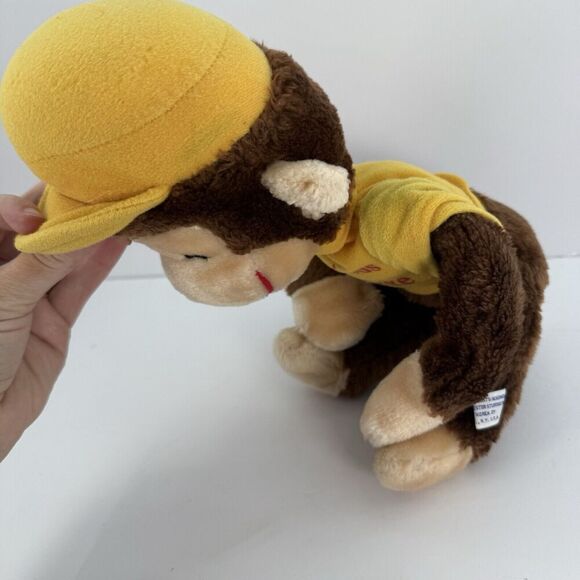 Vintage 1984 Curious George Plush Toy Yellow Shirt And Hat 1984 Eden Toys Inc. - Picture 3 of 6